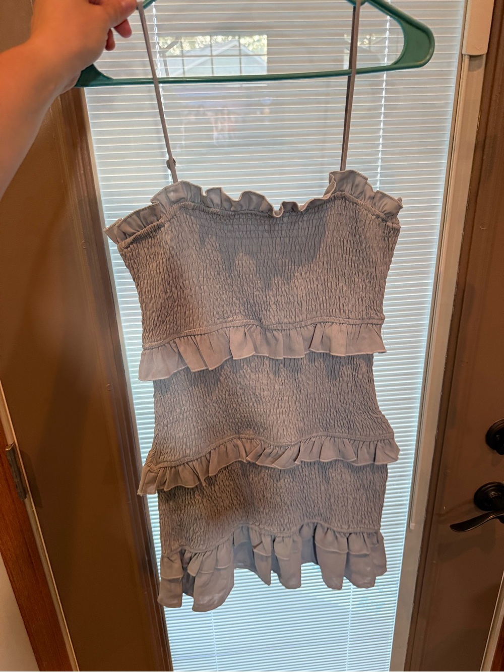 Hello Molly Light Blue Ruffle Mini Dress - Picture 2 of 4